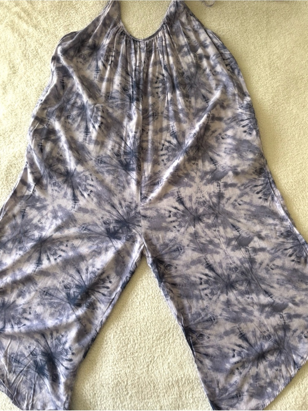 Shinestar Women’s Tie-Dye Wide-Leg Romper in Purple